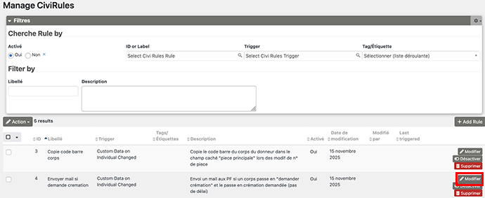 Modification rule demander crémation